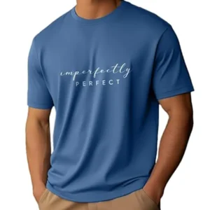 Dollars & Pounds Men’s Regular Fit Cotton Typography Graphic Tee – Sky Blue